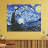 Kunst ontmoet Wiskunde, Van Gogh ontmoet Fibonacci Canvas Afdruk (Insitu (Woonkamer))