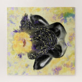 Kunst - Ontspan en herstel - Vrouw en botervliegen Legpuzzel (Horizontaal)