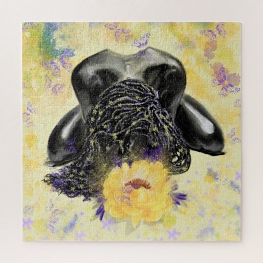 Kunst - Ontspan en herstel - Vrouw en botervliegen Legpuzzel (Verticaal)