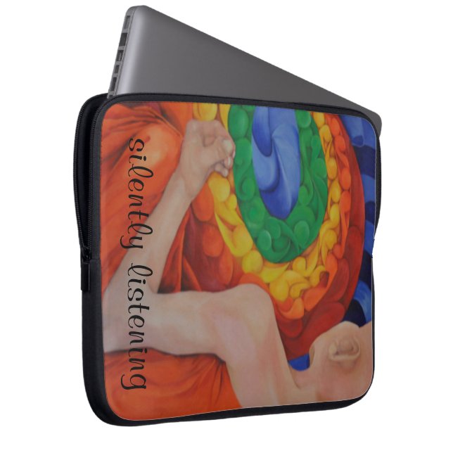 Kunst ontwerp laptop sleeve conversatie (Voorkant Rechts)