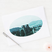 Kunst onverwacht-38784 van het Kasteel van Ovale Sticker (Envelop)