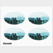 Kunst onverwacht-38784 van het Kasteel van Ovale Sticker (Vel)