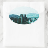 Kunst onverwacht-38784 van het Kasteel van Ovale Sticker (Tas)