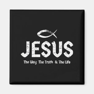 (kunst op achterzijde) Bijbel Johannes 14_6 Jezus Magneet