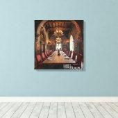 Kunst op canvas (Kasteel Eetzaal-5) Afdruk (Insitu (Houten vloer))