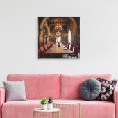 Kunst op canvas (Kasteel Eetzaal-5) Afdruk (Insitu (Woonkamer))