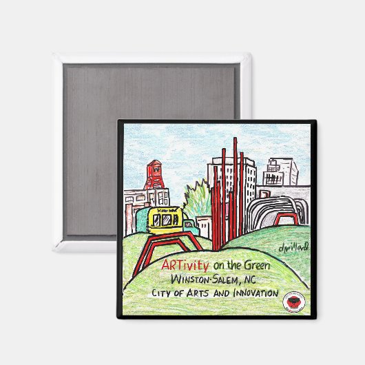 KUNST op de groene magneet (Voorkant / Achterkant)