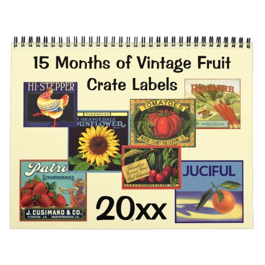 Kunst op  fruitkratenlabel kalender (Hoes)