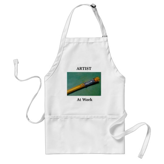 KUNST OP HET WERK: APRON: PAINTBRUSH STANDAARD SCHORT (Voorkant)