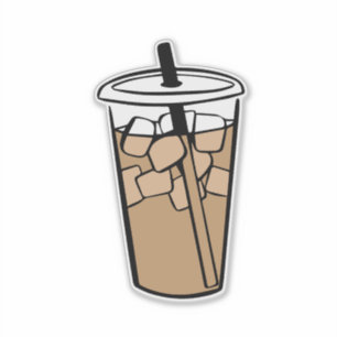 Kunst op IJskoude Koffiebeker Sticker