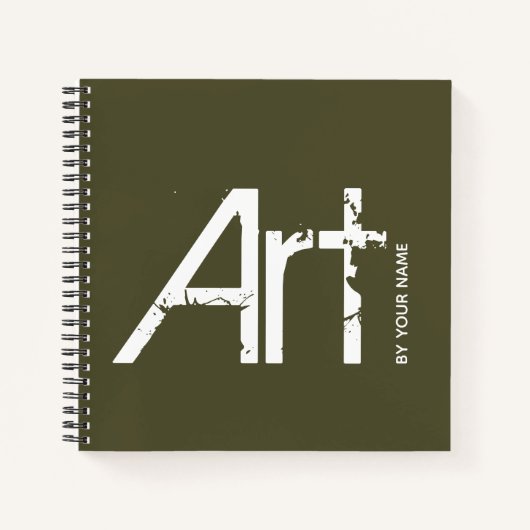Kunst op Jouw naam Typografische Sketchbook-laptop Notitieboek (Voorkant)