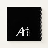 Kunst op Jouw naam Typografische Sketchbook-laptop Notitieboek (Achterkant)