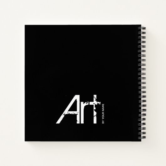 Kunst op Jouw naam Typografische Sketchbook-laptop Notitieboek (Achterkant)