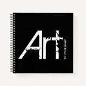 Kunst op Jouw naam Typografische Sketchbook-laptop Notitieboek (Voorkant)