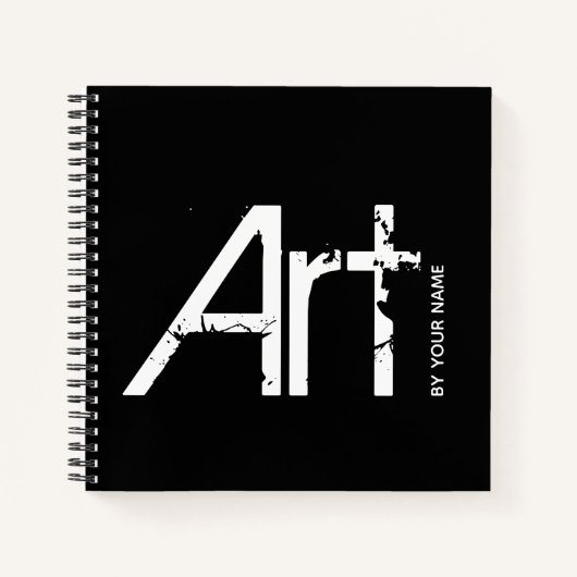 Kunst op Jouw naam Typografische Sketchbook-laptop Notitieboek (Voorkant)