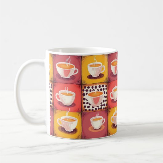 Kunst op koffiekopjes koffiemok (Links)