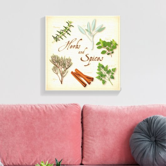 Kunst op kruiden en specerijen canvas afdruk (Insitu (Woonkamer))