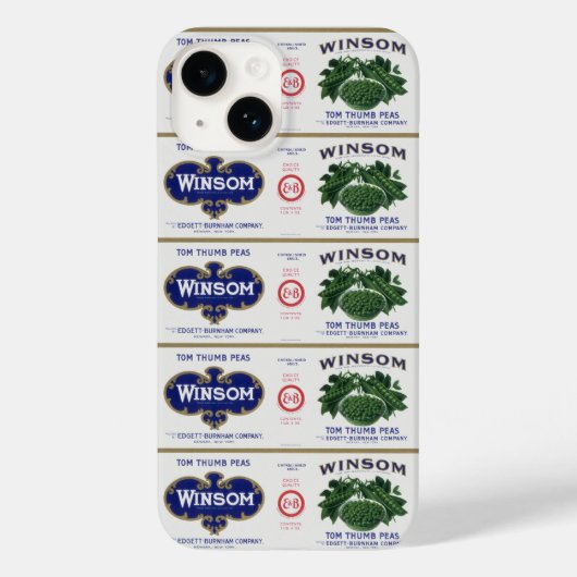 Kunst op oud bliklabel voor groenten, Winsom Erwtj Case-Mate iPhone Case (Achterkant)