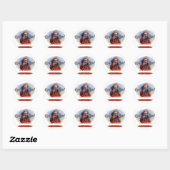 Kunst op oude sigarenlabel, Cowboy raakt de roos Ronde Sticker (Vel)