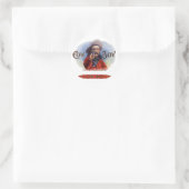 Kunst op oude sigarenlabel, Cowboy raakt de roos Ronde Sticker (Tas)