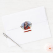 Kunst op oude sigarenlabel, Cowboy raakt de roos Ronde Sticker (Envelop)