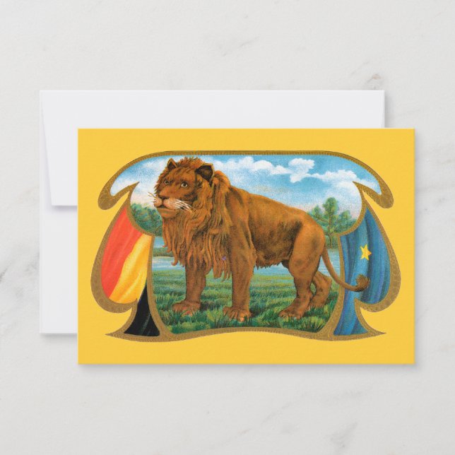 Kunst op oude sigarenlabels, Afrikaanse leeuw in s (Voorkant)