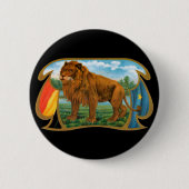 Kunst op oude sigarettenlabels, Leeuw, Koning van Ronde Button 5,7 Cm (Voorkant)
