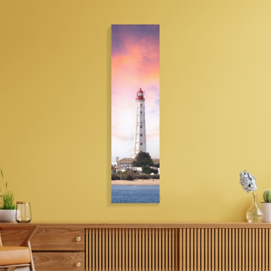 Kunst op vuurtoren van Cabo de Santa Maria Canvas Afdruk (Insitu (Woonkamer))