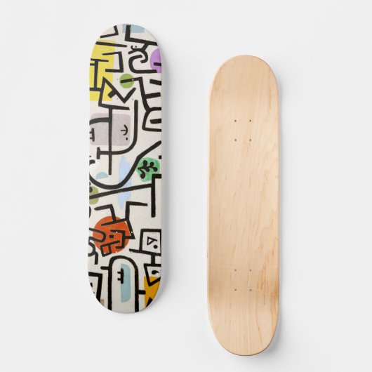 Kunst op wielen: rijke haven - Paul Klee Persoonlijk Skateboard (Voorkant)