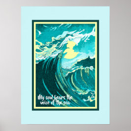 Kunst over een Stormy Zee met Citaat Poster