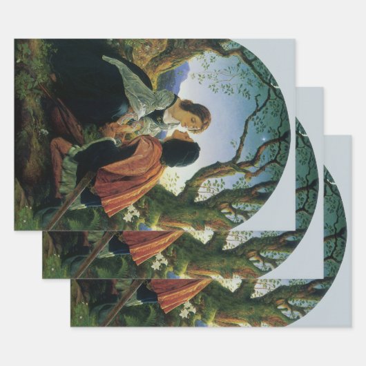 kunst, overs in Dusk, Sir Joseph Noel Paton Inpakpapier Vel (Set)