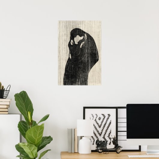  kunst paar kussen Poster Print (Thuiskantoor)