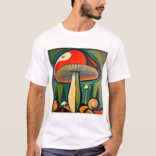 Kunst paddenstoel picasso t-shirt (Voorkant)