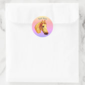  Kunst Palomino Paard op maat Ronde Sticker (Tas)