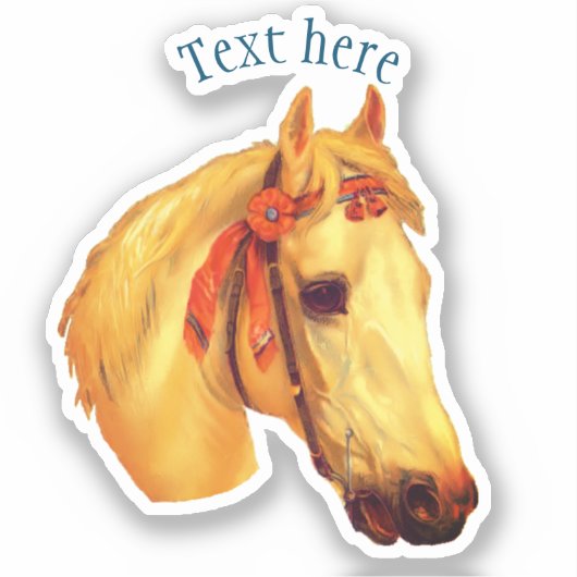  Kunst Palomino Paard op maat Sticker (Voorkant)
