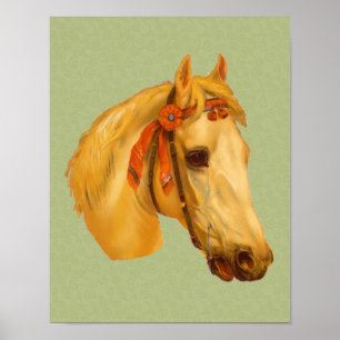  Kunst Palomino Show Paardenhoofd Poster