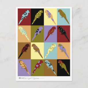Kunst: parrot Quilt design giften Briefkaart