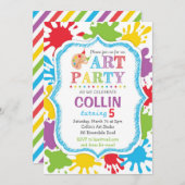 Kunst Partij Uitnodiging/Kunst Partij Birthday uit Kaart (Voorkant / Achterkant)