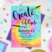 Kunst Partij Uitnodiging Tie Dye Paint Rainbow