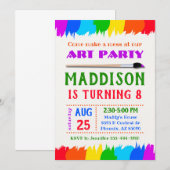 Kunst-partijuitnodiging, Art-verjaardagsfeest uitn Kaart (Voorkant / Achterkant)