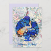 Kunst Pauw Kerstversiering Platte Kaart (Voorkant / Achterkant)