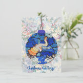 Kunst Pauw Kerstversiering Platte Kaart (Staand voorkant)
