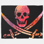 Kunst Pirate Design Fleece Deken (Voorkant (Horizontaal))