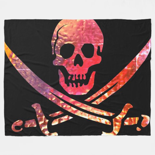 Kunst Pirate Design Fleece Deken (Voorkant (Horizontaal))