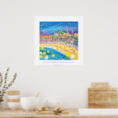 Kunst Poster: Baden en zomerbloemen, menton Poster (Keuken)