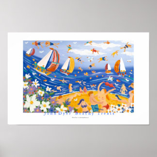 Kunst Poster: Beachy-behandelingen. Zwemmers en ze Poster