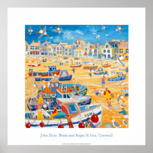 Kunst Poster: Boats en boomstammen, St. Ives, Corn Poster