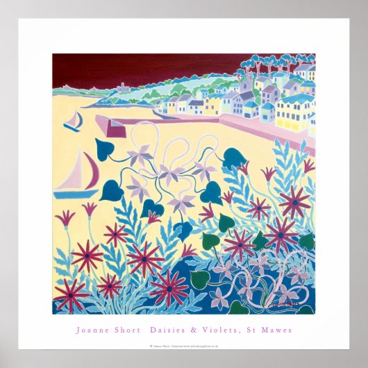 Kunst Poster: Daisies & Violets, St Mawes, Cornwal Poster (Voorkant)