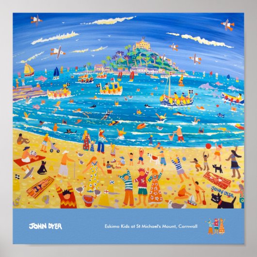 Kunst Poster: Eskimo-Kinderen op de Sint-Michael-b Poster (Voorkant)