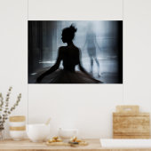 Kunst poster met silhouet van een danser (Keuken)